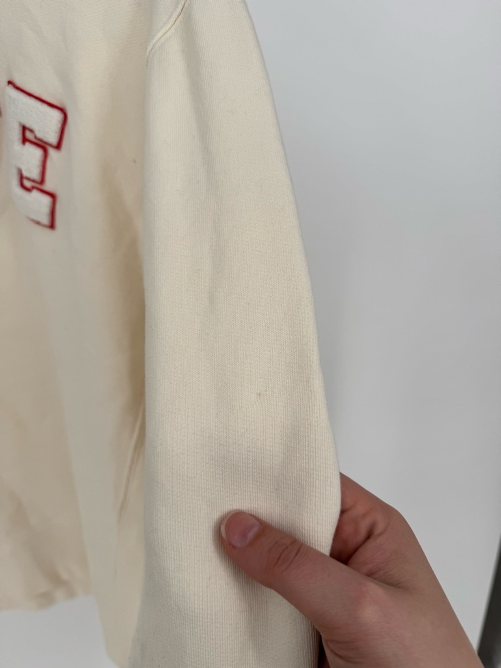 Tory Burch Sport French Terry Varsity Crewneck Sweatshirt LOVE White Medium - Picture 8 of 12